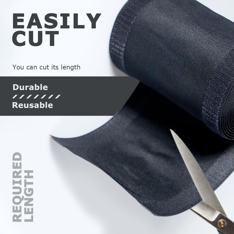 6” W X 10’L Black Floor Cord Cover for Office