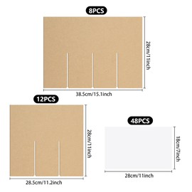 codree 4 Sets Glass Packing Kits- Glass Dividers for Moving Boxes- Glassware Dish Packing Boxes Corrugate Dividers with 48 pcs Foam Pouches Fits 16x12x12 Inch Box (Box Not Included)