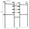 Unbranded Pipe Clothing Racks with 3 Shelves Wall Mounted Clothes