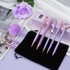 WEMATE 8Pcs Purple Pens, Metal Crystal Diamond Pen with Black