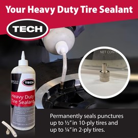 Tire Sealant for Preventing Flats and Sealing Punctures up to 1/2 Inch - Repairs Leaks in Rims and Tubeless Systems, Ideal in Tube or Tubeless Tires - Designed for Off-Highway and Heavy-Duty Use