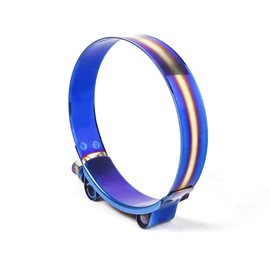3.25" T-Bolt Hose Clamp Adjustable Stainless Steel Titanium Blue Clamp Diameter Ranger for 3.25 inch（84-92mm）#4126