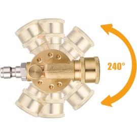 Bestgle 1/4 Inch Pressure Washer Pivoting Coupler, Quick Connect Pivoting Coupler Pressure Washer Angle Tip with 240 Degree Rotation 7 Angles for Power Washer Spray Nozzle, 4500psi