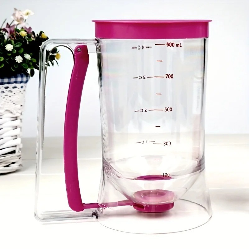 1 Pack 900ml Batter Dispenser with Handle – Handheld Graduated