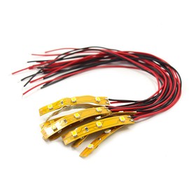 Diorama Lighting DD03WM-10JP 50mm Warm White LED Flexible Strip Light Tape LED 10 Pack with Wiring 12V