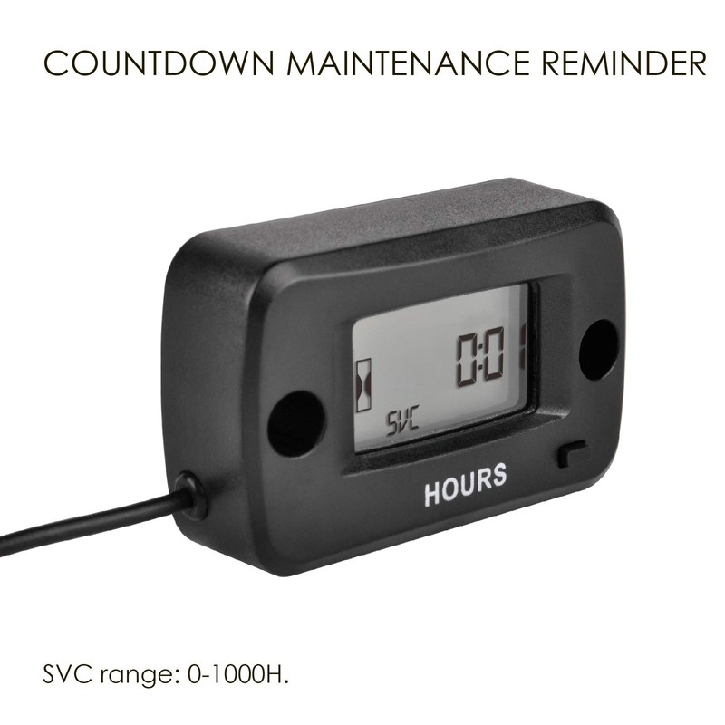 Jayron JR-HM019 Digital LCD Waterproof Gasoline Engine Hour Meter Maintenance