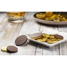 THE MADELAINE CHOCOLATE COMPANY Madelaine Premium Milk Chocolate Gold Coins (Assorted Sizes, 1/2 LB)
