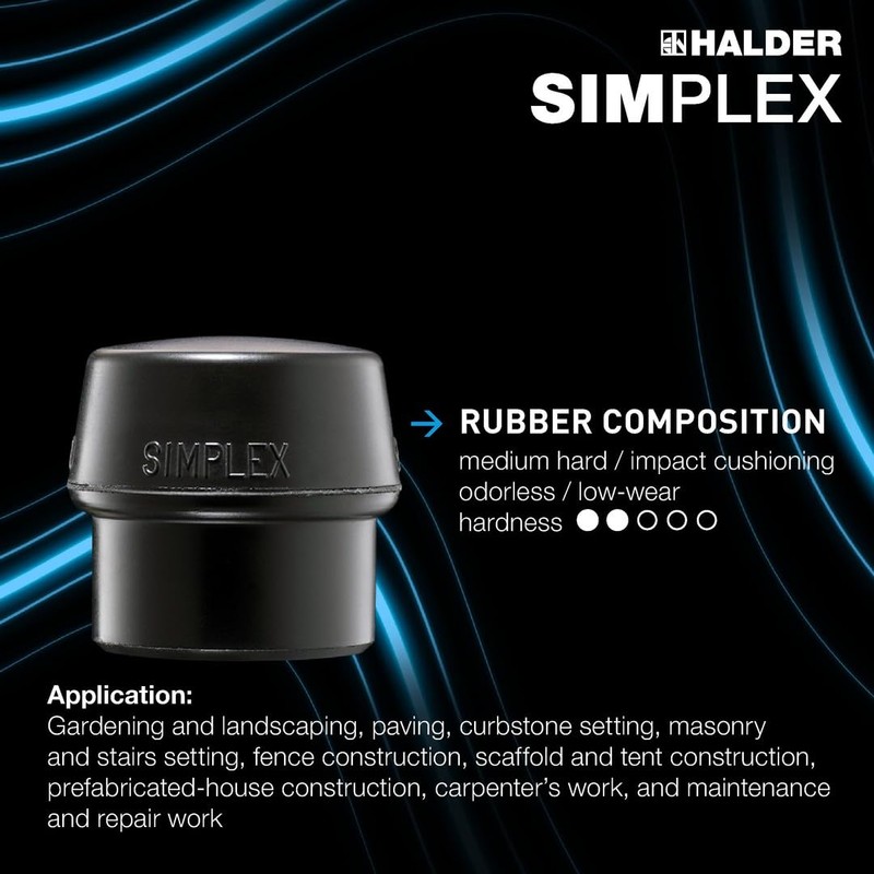 Halder 3127040 "Simplex" Rubber/Superplastic Soft-Face Mallet, Multi-Colour, 40 mm