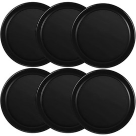 3 1/4 Inches Air Hockey Pucks 6 Pack Full Size Heavy Replacement Pucks for Game Tables Equipment Accessories (Black)