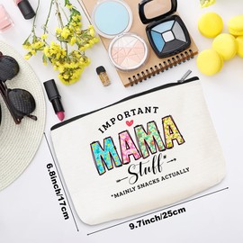 Mom Gifts Mama Cosmetic Bag Makeup Bag Mom Birthday Gifts from Daughter Son Husband Mothers Day Thank You Retirement Gifts for Women Mommy Stepmom Mother in Law New Mom Aunt Christmas Toiletry Bag