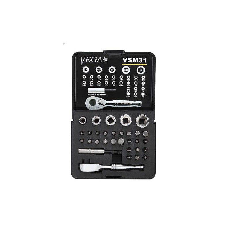 31pc Bit & Socket Set w/Ratchet