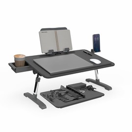 Limitless TotalDesk Portable Modern Workstation and Lap Desk with Adjustable Height & Tilt (Charcoal)