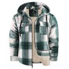 onedog Flannel Jacket for Men Full Zip Up Plaid Sherpa