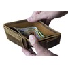 Mens and Ladies Wallet with flap LEAS, Genuine Leather, cognac