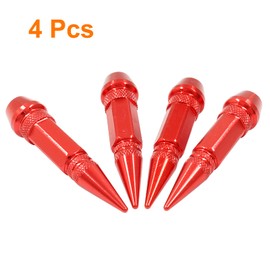 BokWin 4 Pcs 60mm Spike Valve Stem Caps Aluminum Tire Valve Caps Wheel Valve Stem Caps for Car Trucks Bikes Motorcycles(Red)