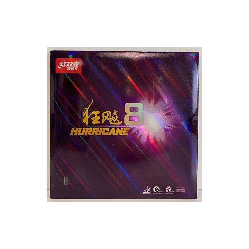 DHS Hurricane 8 2.15mm Table Tennis Rubber - Black