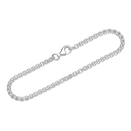 NKlaus 12501 Women's Oval Venetian Chain Bracelet 925 Sterling Silver 19 cm, Sterling Silver