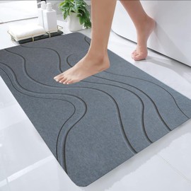 Evovee - Tapete de baño de piedra de diatomeas para baño, tapete de piedra de secado rápido, tapete de baño absorbente, piedra de diatomita, ducha,...