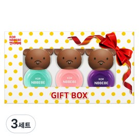 Enbebe Children's Cosmetics, Infant Nail Polish 3 Type Nail Color Gift Set, Funny Mint + Cream Pink + Vivid Purple, 3 Pieces / 엔비베베 어린이 화장품 유아매니큐어 3종 네일 컬러 선물세트, 퍼니민트 + 크림핑크 + 비비드퍼플, 3개
