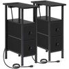 LOAKEKEL Narrow End Tables Living Room Set of 2 with