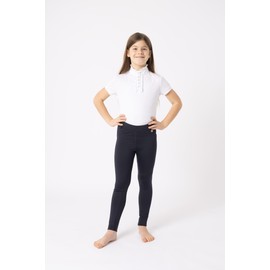 HORZE Leggings da equitazione per bambini, DEA, pantaloni da equitazione, passanti per cintura, inserto completo, custodia per cellulare, navy scuro, 146 cm-152 cm