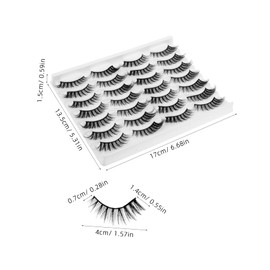 TOVINANNA Fluffy Lash Extension Kit 14 Pairs Natural Eyelashes Long Curly False Lashes for Beauty Enhancement