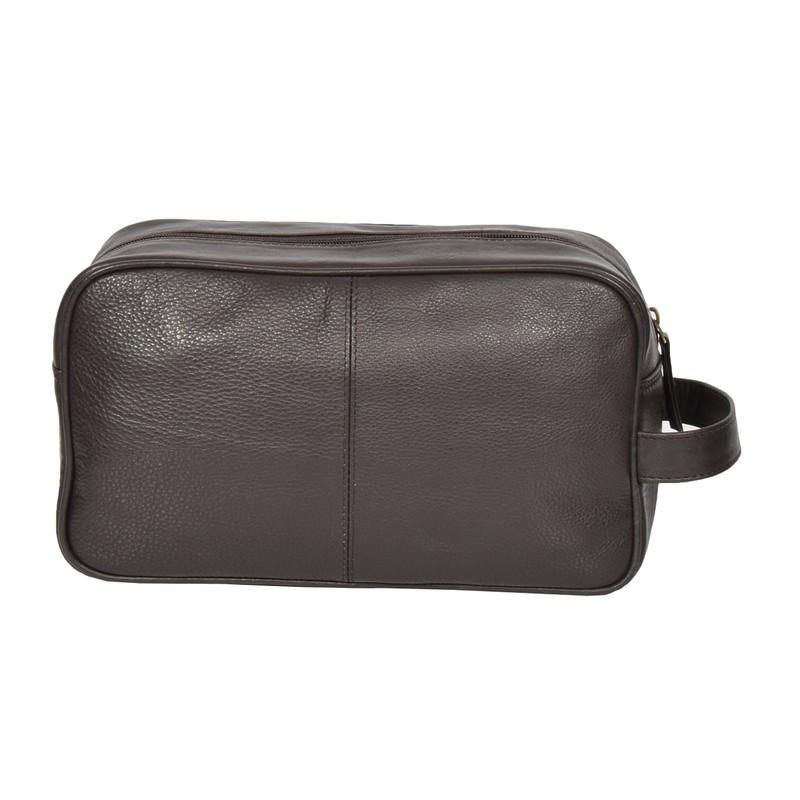 Real Leather Wash Bag for Mens Shaving Dopp Kit Toiletries