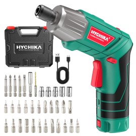 HYCHIKA Cordless 1/4" Drill Electric Screwdriver 6Nm Wireless Power Driver 2.0Ah