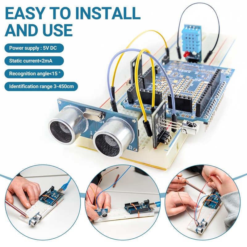 Pack of 5 HC-SR04 Ultrasonic Sensor Distance Sensor Module, HC-SR04