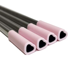 The best MOON Heart Shaped Stainless Steel Reusable Metal Straws with Pink Silicone tips (Set of 4 straws)