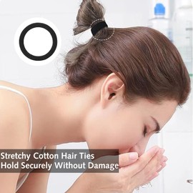 Hair Bands,20 Pcs Large Cotton Stretch Hair Ties Bands Rope Ponytail Holders Headband No Metal Ponytail Holder for Thick Heavy and Curly Hair