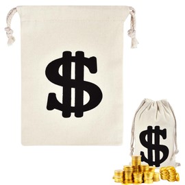 Purse with Dollar Sign, Bag with Dollar Sign 17 x 25 cm, Bank Robber Money Bag, Thief Accessories Set, Money Bag with Dollar Signs for Stage Performances, Treasure Hunts, Role Play