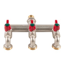 Hydrogarden Outdoor Double Taps Water Faucet, G1/2 Inch Inlet and Three G3/4 Inch Outlet Outside Taps, Frost-Proof Outside Spigot Replacement with 3 Outlets for Home