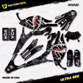 Factory EFX Black Savage Racing Camo Graphics kit fits Sur-Ron Ultra Bee All Years Surron