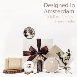 LaurGifts Coffee Birthday Gift for Men and Women Gift Set Box - Candle Gift Basket for Any Coffee Lover, Coworker Christmas Gift Idea - Spa Gift for Friend Mom Wife Girlfriend Father Gift