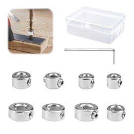 8 Piece Depth Stop for Drill 3-10 mm Depth Stop Adjusting Rings Set, Depth Limiter Depth Stop Dowels, Drilling Depth Control, Drilling Depth Limiter Forstner Drill Depth Stop Rings Set