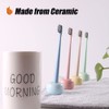 Urbanstrive Sleek Mini Ceramics Toothbrush Holder Stand for Bathroom Vanity