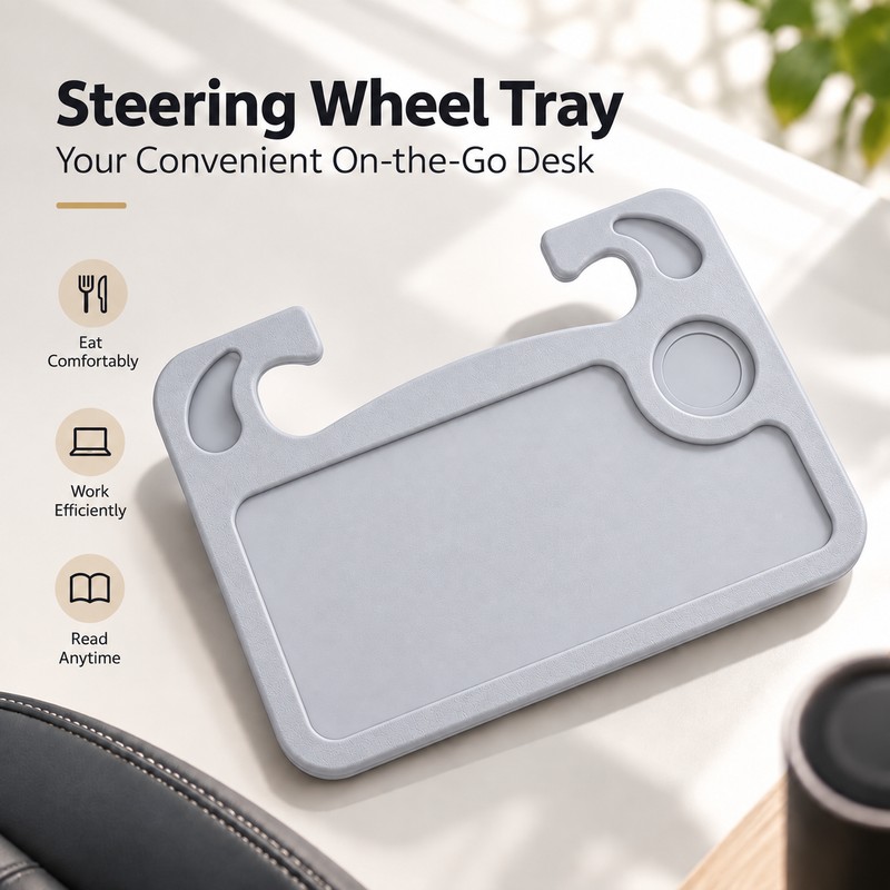Car Steering Wheel Tray for Eating & Laptop Use –