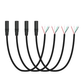4 x 3.5 mm female plug to bare wire open end cable 0.5 m / 1.6 ft, TRRS 4 pole 1/8 inch 3.5 mm female jack stereo audio cable replacement, for audio, headphones, microphone etc. DIY replacement and