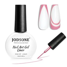JODSONE 10ml Art Gel Liner Dark Pink Gel Nail polish with Thin Brush Salon Design Gift for Girls Need U V Light Cured