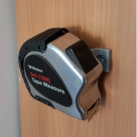 Tape Measure Wall Clip/Bracket: Grey