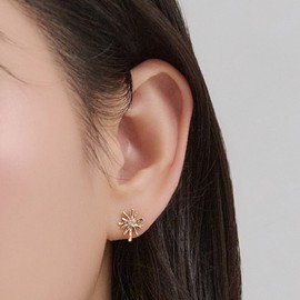 Gold&Deer 14K Goldfield Sparkle Star Earrings White Gold / 골드앤디어 14K 골드필드 스파클 스타 귀걸이 화이트골드