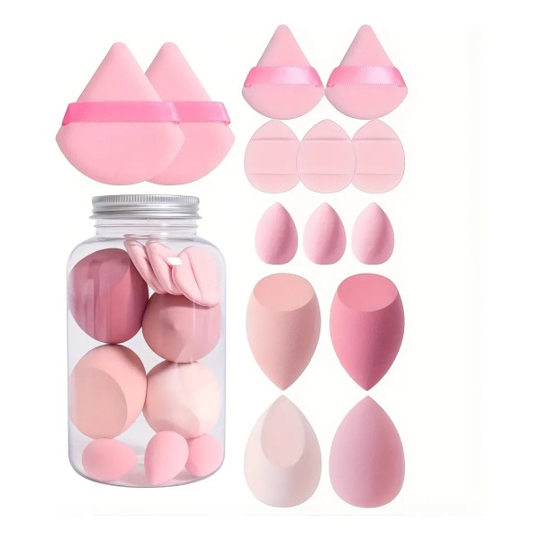 HEOBEI® T20366-14P 14 Pcs set de esponjas para maquillaje incluye