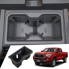 Maxzina Cup Holder Compatible with 2024 2025 Toyota Tacoma Cup Holder Silicone Insert Center Console Cup Holder Silicone Black Bottle Holder Interior Decoration for 2024 Tacoma Accessories
