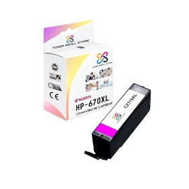 Toner Refill Store HP 670XL (HP CZ119AL) Magenta High Yield Ink Cartridge for Deskjet Advantage 3525 4615 4625 5525 6525
