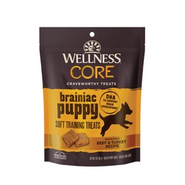 Wellness CORE Puppy Treats, Natural, Training Treat, Grain Free, Brainiac Beef & Turkey (6 Ounce Bag)
