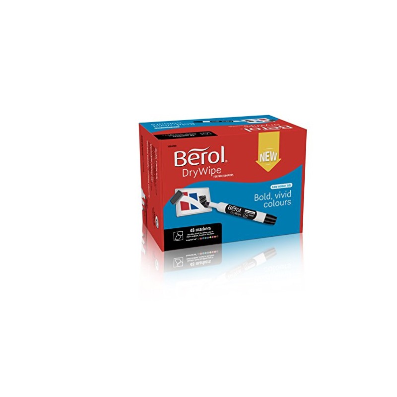 Berol Dry Wipe Whiteboard Marker Pens Chisel Tip Assorted Colours