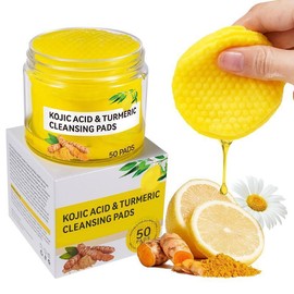 Yecuce 【New】 Kojic Acid & Turmeric Cleansing Pads-Exfoliating Summer Facial Pads for All Skin Types, Unisex - Specification: Kojic Acid & Turmeric Cleansing Pads 50p*1