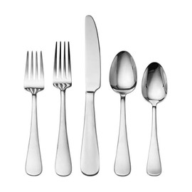 Gourmet Basics By Mikasa Symmetry 20-Piece 18/0 Stainless Steel Flatware Set, Service For 4