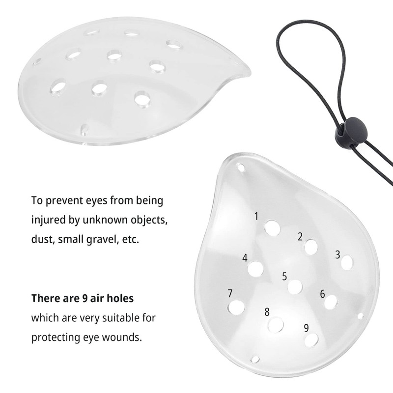 1 Pcs 9-Hole Plastic Eye Patches with 1 Elastic Rope,